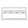 Ava 62.2'' Large Entryway Table with Drawers and Open Shelves,White Sofa Table