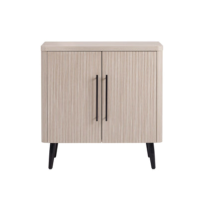 Jodie Mid-Century Modern 31" Fluted Accent Cabinet in Whitewashed Oak | Jodie – Cabinet d’appoint cannele style milieu du siecle de 31" en chene blanchi