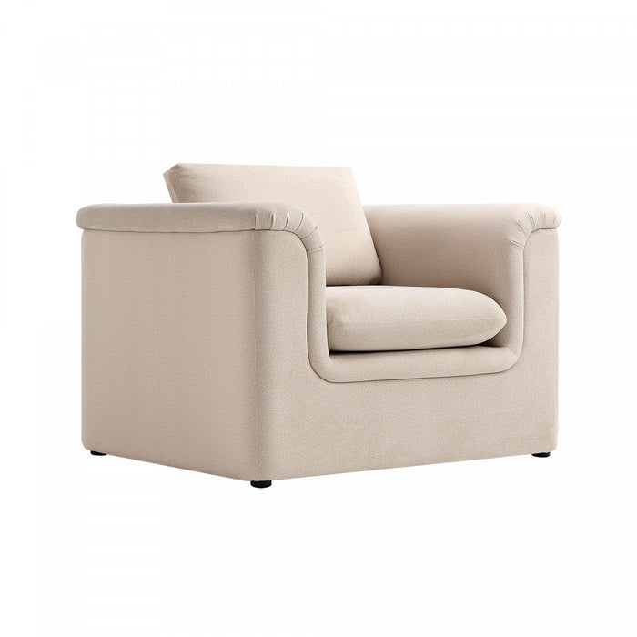 Haven Contemporary Modern Upholstered Accent Chair in Wheat