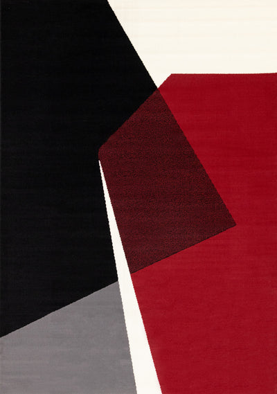 Forte Red Black White Geometric Area Rug - 7'9" x 10'6"|Carpette Forte rouge, noire et blanche à motif géométrique - 7 pi 9 po x 10 pi 6 po