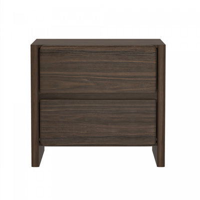 Linda Modern 24" Nightstand in Walnut Brown (2-Drawer) | Table de nuit moderne Linda 24" en noyer brun (2 tiroirs)