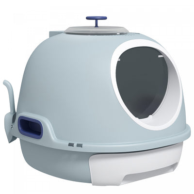 Pawhut Enclosed Cat Litter Box, Covered Litter Box With Lid And Scoop, Cat Box Enclosure With Pull-o|Pawhut Bac A Litiere Couvert, Bac A Litiere Avec Couvercle, Tiroir Ferme Et Lucarne Pour Chats, Faci