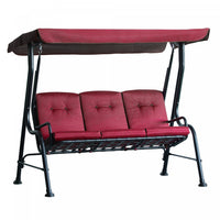 Outsunny 3-person Porch Swing Patio Swing Chair With Canopy For Patio, Garden, Backyard, Poolside, W