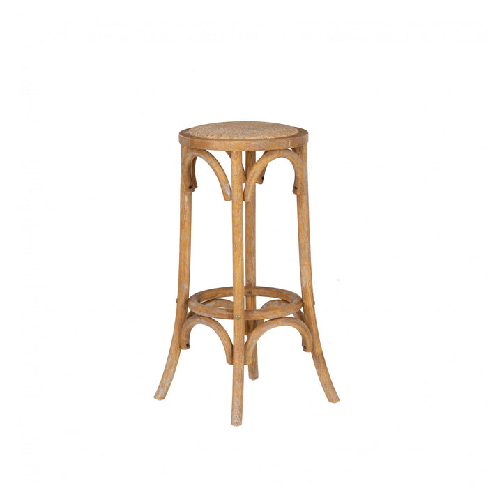 Rae Backless Rattan Barstool - Natural