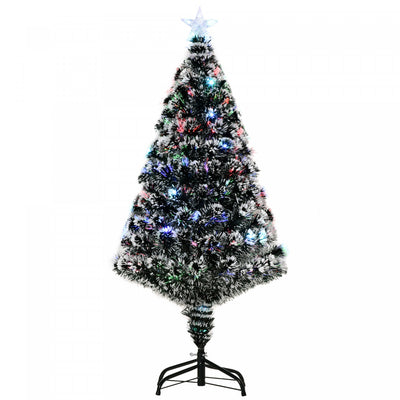 Homcom 4ft Pre-lit Optical Fiber Artificial Christmas Tree With 16 Led Lights And 130 Branches|Homcom Arbre De Noel Artificiel En Fibre Optique Pre-illumine De 4 Pieds Avec 16 Lumieres Led Et 130 Branches