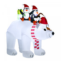 Homcom 7ft Polar Bear Inflatable Christmas Decoration