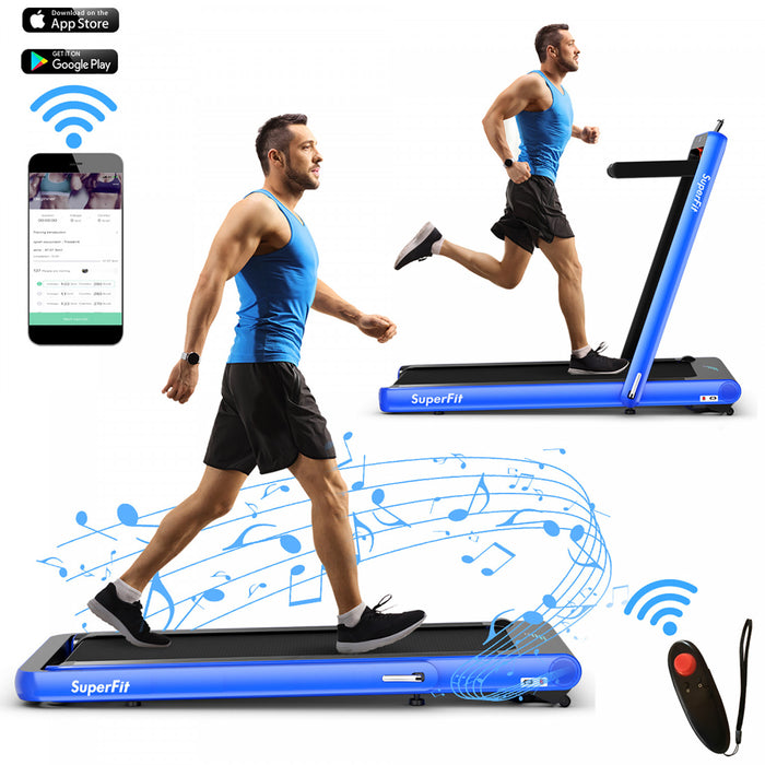 Superfit 4.75hp 2 In 1 Folding Treadmill W/remote App Control