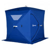 Outsunny 2-4 Person Pop-up Ice Fishing Tent Portable Ice Fishing Shelter With Windproof Windows And Carrying Bag Hub Fish Shelter, Blue