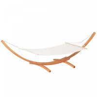 Outsunny Patio Hammock With Stand, Outdoor Arch Wooden Hammock Bed, Camping Hammock W/ Straps And Ho