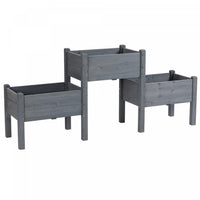 Outsunny 3-tier Raised Garden Bed, Elevated Planter Boxes, Freestanding Wooden Plant Stand For Veget