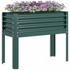 Outsunny Raised Garden Bed W/ Legs Galvanized Elevated Planter Box Green