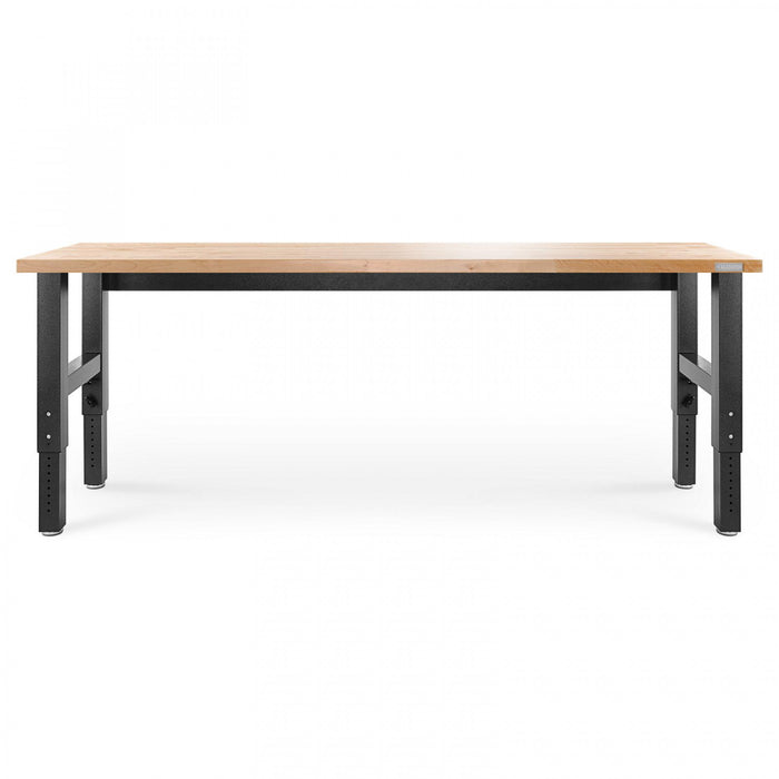 Gladiator 8' Adjustable Height Hardwood Workbench - Hammered Granite