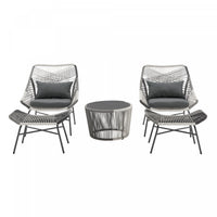 Ashland Modern 5-Piece Conversation Set in Gray 