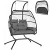 Outsunny Double Hanging Egg Chair, Foldable Hammock Chair, Dark Grey