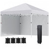 Outsunny 10' X 10' Pop Up Canopy Tent With Removable Sidewalls Carry Bag