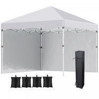 Outsunny 10' X 10' Pop Up Canopy Tent With Removable Sidewalls Carry Bag