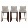 Shubert Modern Wood Upholstered Barstool in Light Gray - Set of 3 | Tabouret de bar moderne en bois Shubert avec revetement en tissu gris clair - Lot de 3