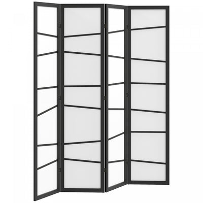 Homcom Folding Room Divider, 4 Panel Privacy Screen For Home Office, White|Homcom Separateur De Piece Pliable, Ecran De Confidentialite A 4 Panneaux
