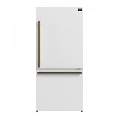 Forno Milano Espresso 31 Inch Bottom Freezer, White, 17.2 cu.ft. - FFFFD1785-31WHT | Refrigerateur Milano Espresso de 31 po avec congelateur inferieur, blanc, 17,2 pi³ – FFFFD1785-31WHT