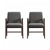 Stella Modern Velvet Wood Armchair in Graphite - Set of 2