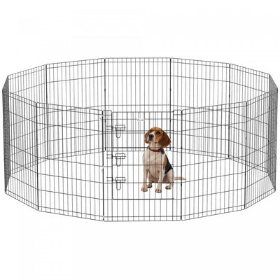 PawHut Dog Playpen Puppy Play Pen, 12 Panels Pet Exercise Fences for Outside Indoor, 36"H
