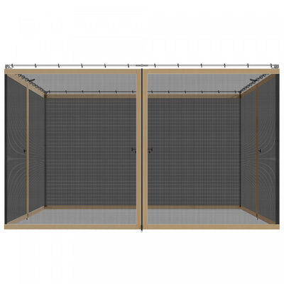 Outsunny 12' x 12' Gazebo Replacement Mosquito Netting Screen Walls, Khaki