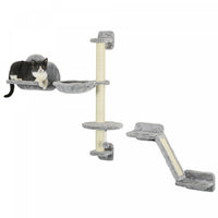 Pawhut 3pcs Cat Wall Shelf With Scratching Posts, Hammock, Ramp, Platforms, Cat Shelves For Relaxing