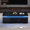 Aiden LED Coffee Table with Storage Drawers and App-Controlled Lighting,Black