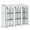 Outsunny Lean-to Mini Greenhouse W/ 3 Tier Shelves, 3 Roll-up Doors, White