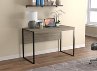 Computer Desk Study Desk For Home Office, Gaming Room 47.25l Dark Taupe Black Metal Base 