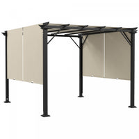 Outsunny 10' X 10' Retractable Pergola Canopy For Backyard, Garden, Beige