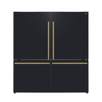 Forno Milano 60-Inch Side-by-Side Refrigerator in Black, 34.4 cu.ft - FFFFD1787-60BLK 