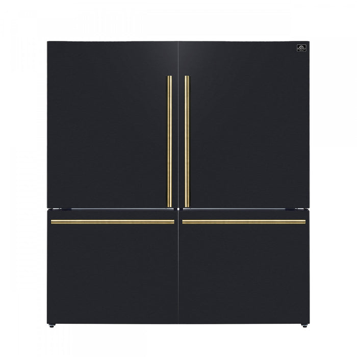 Forno Milano 60-Inch Side-by-Side Refrigerator in Black, 34.4 cu.ft - FFFFD1787-60BLK