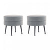 Bailey Mid-Century Modern Upholstered Accent Ottoman in Gray - Set of 2