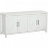 HOMCOM Farmhouse Kitchen Sideboard TV Cabinet Stand for TVs up to 65\" White