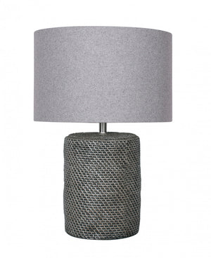 Washed Grey Faux Cement Table Lamp