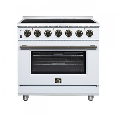 Forno Massimo 36 Inch Freestanding Electric Range, 5 radiant burners, 5.36 cu.ft., White - FFSEL6020-36WHT | Cuisiniere electrique Massimo de 36 po, 5 foyers radiants, 5,36 pi³, blanc – FFSEL6020-36WHT