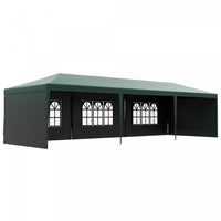 Outsunny 10' X 29' Party Tent, Canopy Tent With Sidewalls And Large Transparent Windows For Garden,