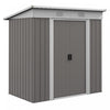 Outsunny 6' X 4' Metal Outdoor Storage Shed W/ Sliding Doors Light Grey