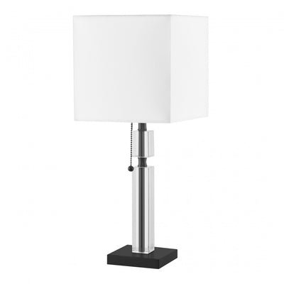 Dainolite Fernanda 1 Light Table Lamp Matte Black White Shade|Lampe de table Fernanda de Dainolite avec abat-jour blanc, fini noir mat et 1 ampoule