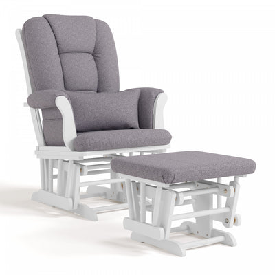 Storkcraft Tuscany Glider and Ottoman - White/Gray Swirl Chair