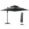 Outsunny 10' X 10' Cantilever Patio Umbrella, Charcoal Grey