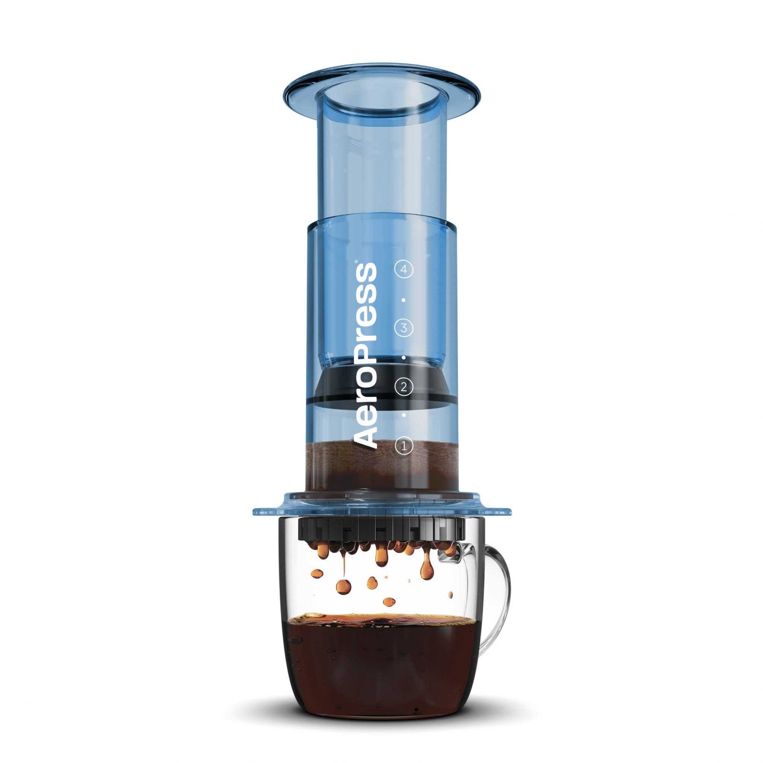 AeroPress Clear Coffee Maker Blue