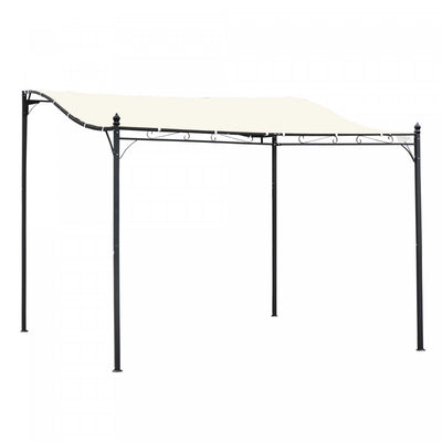 Outsunny 10'x10' Steel Gazebo Canopy Patio Outdoor Portable Sun Shelter Door Porch Cover Cream White|Outsunny 10'x10' Gazebo En Acier Auvent Patio Exterieur Portable Abri Soleil Porte Porche Couverture
