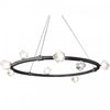 Dainolite Pearlene 12 Light Chandelier Matte Black Clear Glass Lamp
