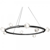 Dainolite Pearlene 12 Light Chandelier Matte Black Clear Glass Lamp