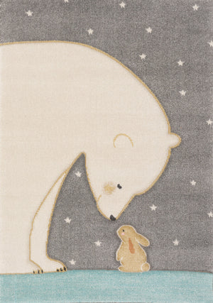 Kids Polar Bear Rabbit Area Rug - 5'3