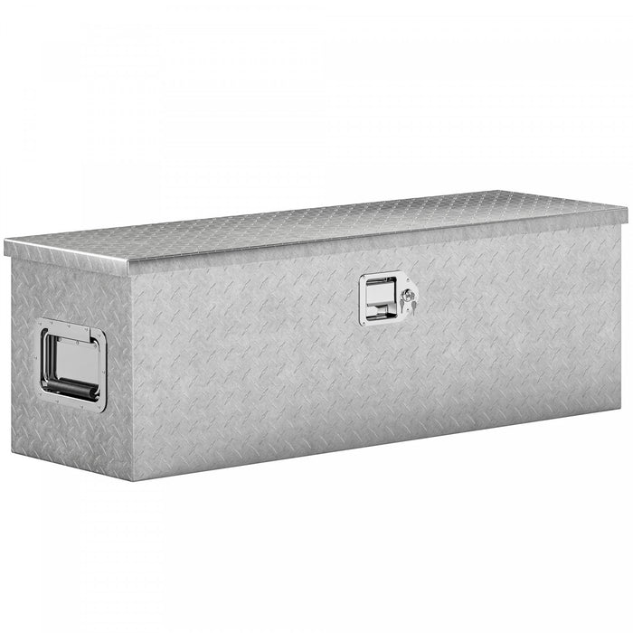 HOMCOM 48 Inch Truck Bed Tool Box, Heavy Duty Aluminum Trailer Tongue Box
