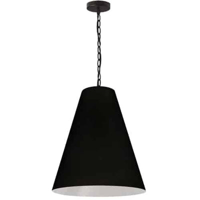 Dainolite Anaya 1 Light Pendant Medium Matte Black Black/White Shade Lamp|Luminaire suspendu moyen Anaya de Dainolite avec abat-jour noir et blanc, fini noir mat et 1 ampoule