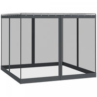 Outsunny Gazebo Mosquito Netting Replacement, 4-panel Canopy Screen Walls With Zipper For 10' X 10'